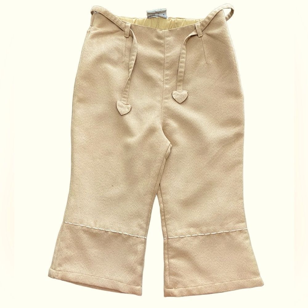 DPAM Faux Suede Camel Pants with Belt